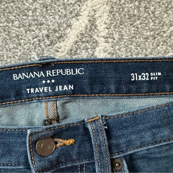 Banana Republic Medium Wash Traveler Jeans Size 31 x 32 Slim Fit - Picture 3 of 6